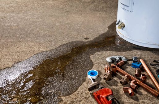 Water leaking from a failed system onto the floor, an HVAC emergency in Everett, WA